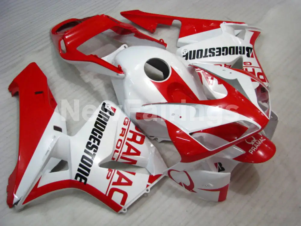 White and Red PRAMAC - CBR600RR 03-04 Fairing Kit - Vehicles