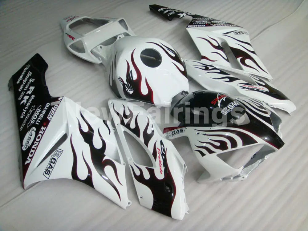 White and Wine Red Flame - CBR1000RR 04-05 Fairing Kit -