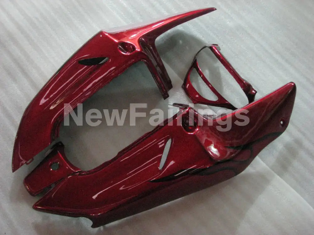 Wine Red and Black Flame - CBR 919 RR 98-99 Fairing Kit -