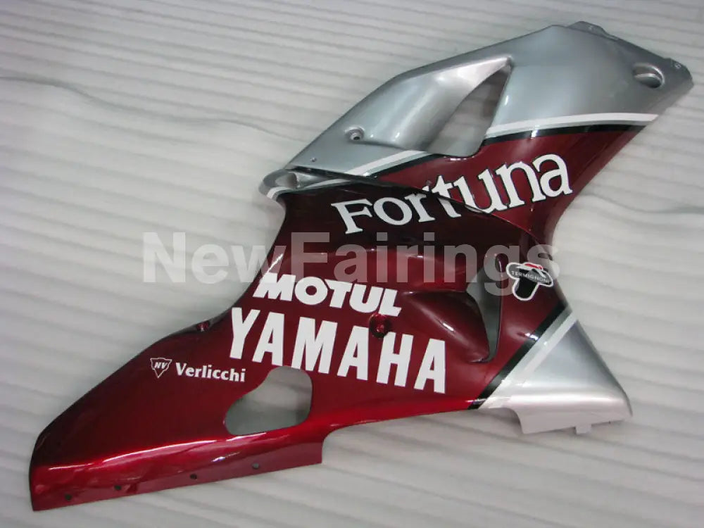 Wine Red and Silver Fortuna - YZF-R1 00-01 Fairing Kit