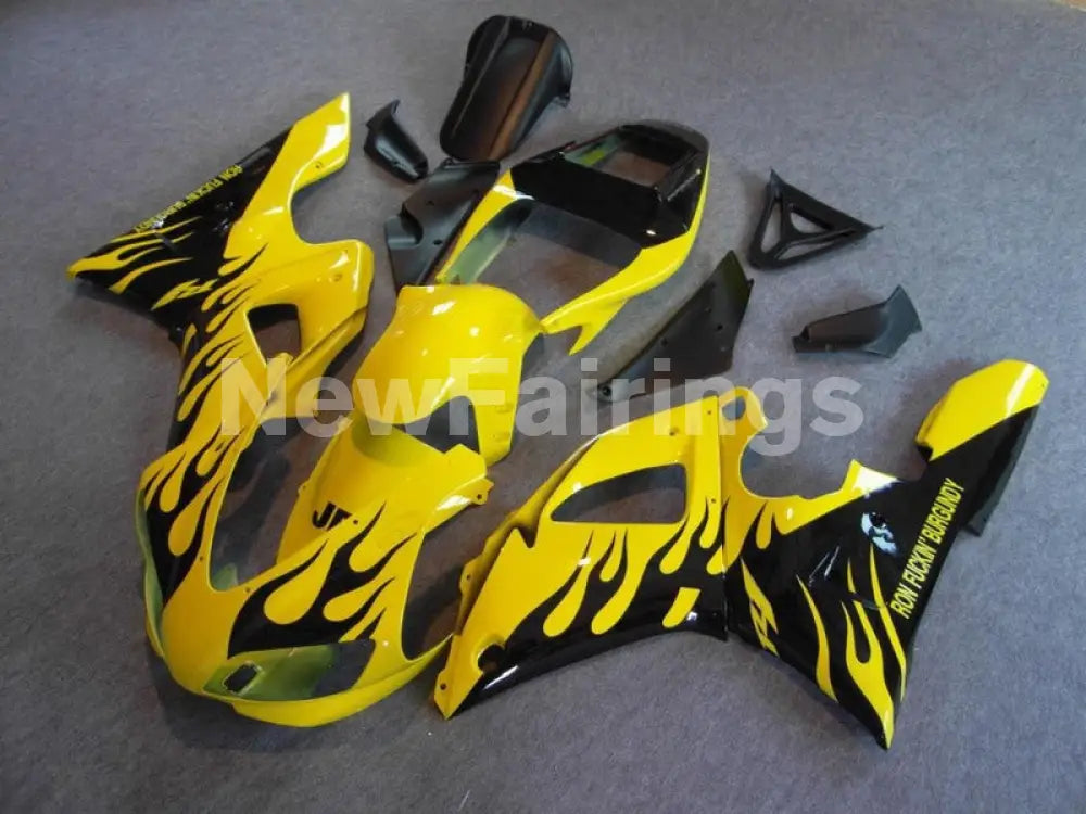 Yellow and Black Flame - YZF-R1 98-99 Fairing Kit