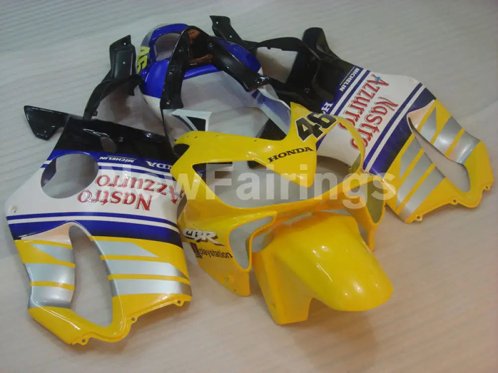 Yellow and White Blue Nastro Azzurro - CBR600 F4i 01-03